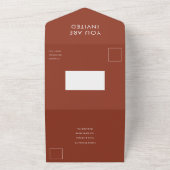 テラコッタ結婚ス | Burnt Orange Rust RSVP オールインワン招待状 (外側)