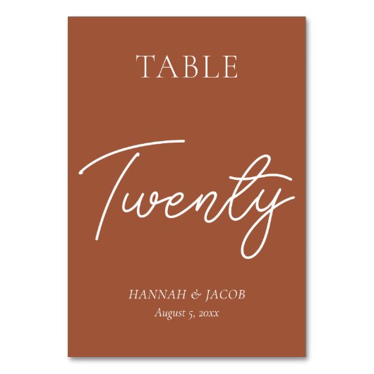 テラコッタ結婚ズ二十 テーブルナンバー (正面)