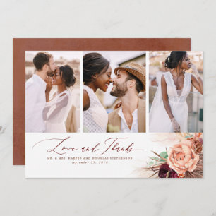 テラコッタ結婚トロピカル サンキューカード