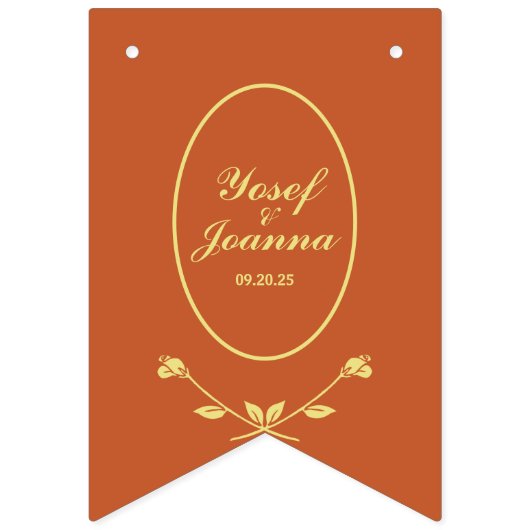 テラコッタ結婚バラの旗の旗 バンティングフラッグ (第1の旗)