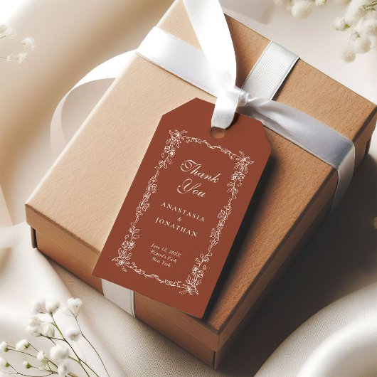 テラコッタ結婚フローラありがとう ギフトタグ