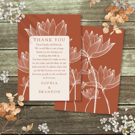 テラコッタ結婚フローラありがとう プレイスカード