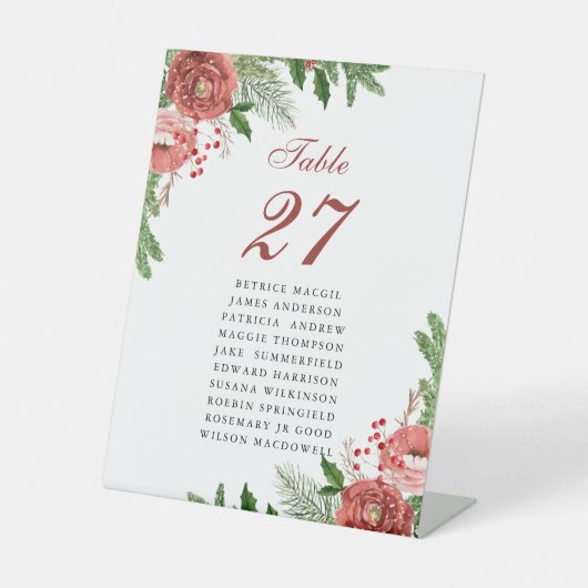 テラコッタ結婚フローラのゲスト名テーブル番号 台座サイン (正面)