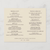 テラコッタ結婚フローラのタイムラインとプログラム (裏面)