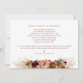 テラコッタ結婚フローラの写真コラージュ サンキューカード (裏面)