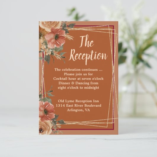 テラコッタ結婚フローラの披露宴 エンクロージャーカード (スタンド正面)