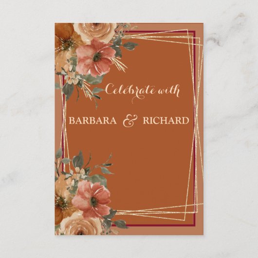 テラコッタ結婚フローラの披露宴 エンクロージャーカード (裏面)