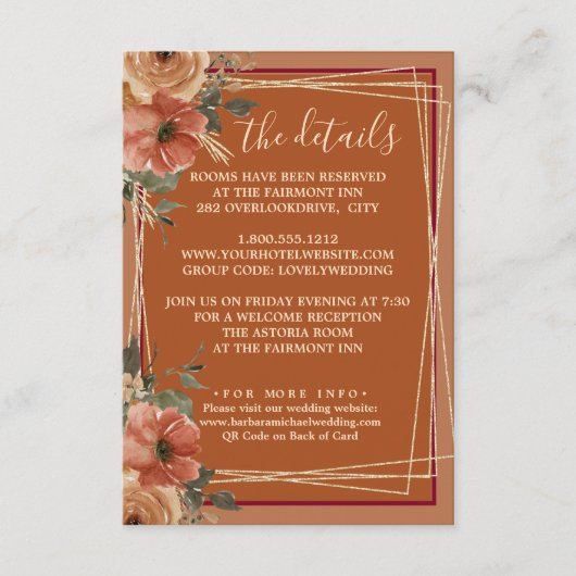 テラコッタ結婚フローラの詳細QR エンクロージャーカード (正面)
