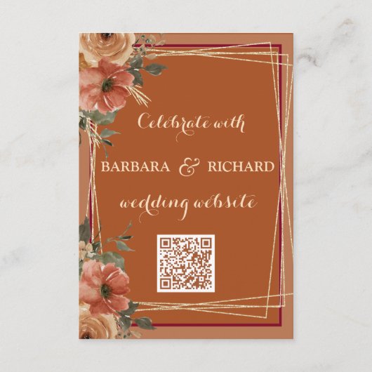 テラコッタ結婚フローラの詳細QR エンクロージャーカード (裏面)
