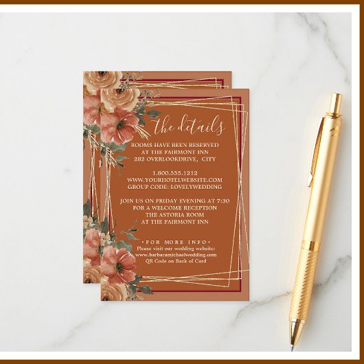 テラコッタ結婚フローラの詳細QR エンクロージャーカード