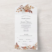 テラコッタ結婚フローラオールインワン招待状 オールインワン招待状 (内側)