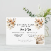 テラコッタ結婚フローラリングや輪リハーサルディナー 招待状 (スタンド正面)