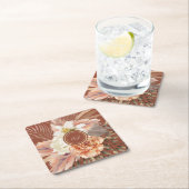 テラコッタ結婚フローラ スクエアペーパーコースター (インサイチュ)