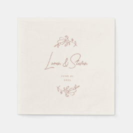 テラコッタ結婚フローラ スタンダードカクテルナプキン