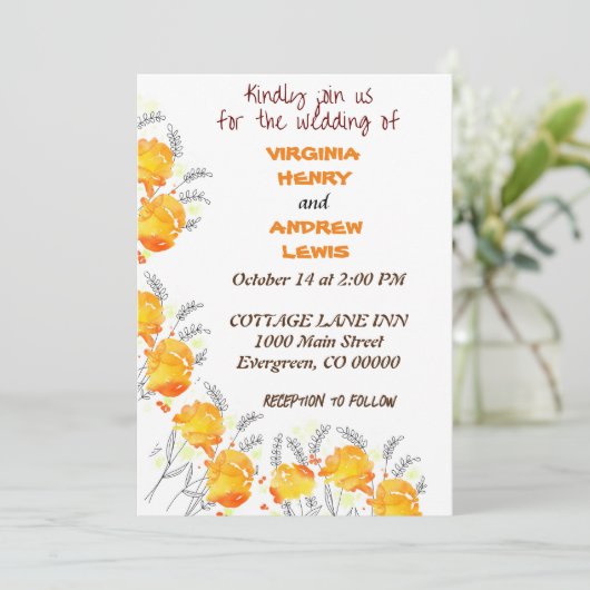 テラコッタ結婚フローラ 招待状 (スタンド正面)