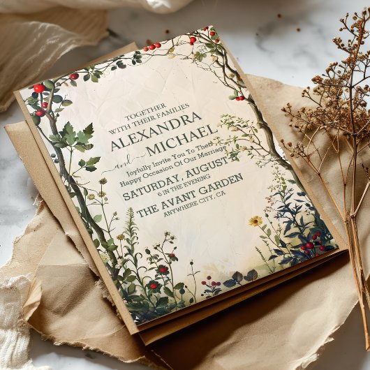 テラコッタ結婚フローラ 招待状