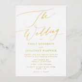 テラコッタ結婚ボホズ |金ゴールド 箔招待状 (正面)