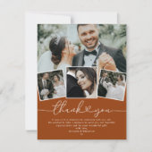 テラコッタ結婚ボホハートの写真サンキューカード サンキューカード (正面)