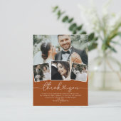 テラコッタ結婚ボホハートの写真サンキューカード サンキューカード (スタンド正面)