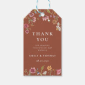 テラコッタ結婚ワイルドフラワーの贈り物ラベル ギフトタグ (正面)