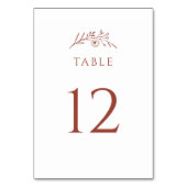 テラコッタ結婚ワイルドフラワー テーブルナンバー (正面)