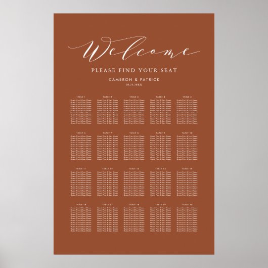 テラコッタ結婚台詞の座席表 ポスター (正面)