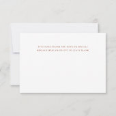 テラコッタ結婚式の日ありがとうフラットノートカード 招待状 (裏面)