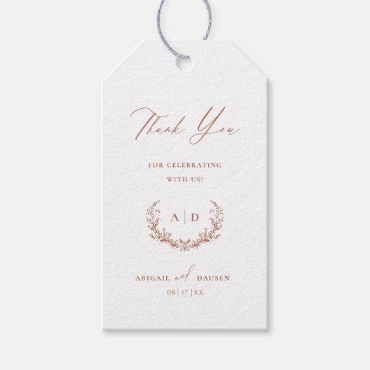 テラコッタ結婚式の日ありがとう好意ギフトラベル ギフトタグ (正面)