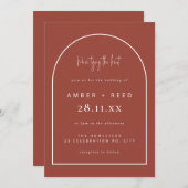 テラコッタ結婚式招待状アーチ 招待状 (正面/裏面)