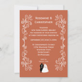 テラコッタ結婚式招待状新郎新婦デザイン 招待状 (正面)