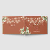 テラコッタ緑の文字列のラ結婚イツ ゲストブック (全面)