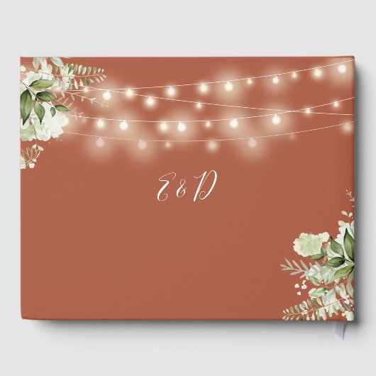 テラコッタ緑の文字列のラ結婚イツ ゲストブック (裏面)