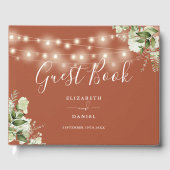 テラコッタ緑の文字列のラ結婚イツ ゲストブック (正面)