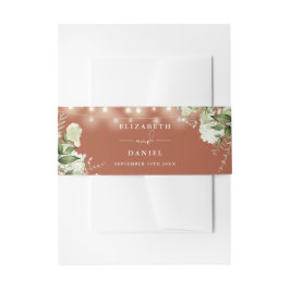 テラコッタ緑の文字列のラ結婚イツ 招待状ベリーバンド