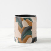 テラコッタ緑の絵を描抽象芸術ミニマルモダン マグカップ (中央)