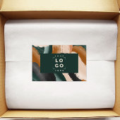 テラコッタ緑の絵を描抽象芸術ミニマルモダン 長方形シール