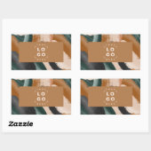 テラコッタ緑の絵を描抽象芸術ミニマルモダン 長方形シール (シート)