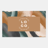 テラコッタ緑の絵を描抽象芸術ミニマルモダン 長方形シール (正面)