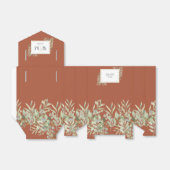 テラコッタ緑の葉モノグラム結婚ズ フェイバーボックス (折り畳みなし)