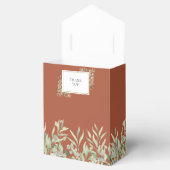 テラコッタ緑の葉モノグラム結婚ズ フェイバーボックス (オープン)