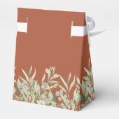 テラコッタ緑の葉モノグラム結婚ズ フェイバーボックス (裏面サイド)