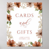 テラコッタ縁どフラワーカー結婚ド ポスター (正面)