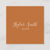 テラコッタ美容師サロンミニマル スクエア名刺 (正面)