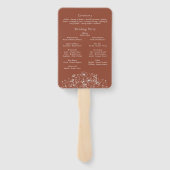 テラコッタ背景野花フローラプログラム ハンドファン (裏面)