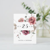 テラコッタ自然ブルゴーニュ秋ボホザデイト インビテーションポストカード (スタンド正面)