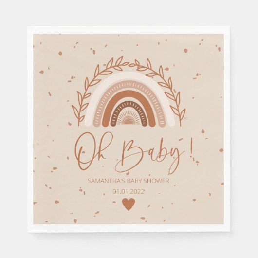 テラコッタ自然ボホレインボーテーブルナプキンズ スタンダードランチョンナプキン (正面)