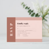 テラコッタ自然モダンタイポグラフィの食事の選択 出欠カード (スタンド正面)