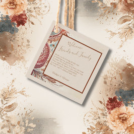 テラコッタ自然ヴィンテージ結婚式 フェイバータグ