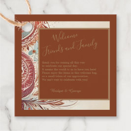 テラコッタ自然ヴィンテージ結婚式 フェイバータグ