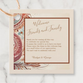 テラコッタ自然ヴィンテージ結婚式 フェイバータグ